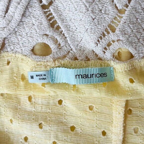 Maurices Yellow Tank with Lace Back and Strap Detailing and Front Ruffle - Picture 4 of 4